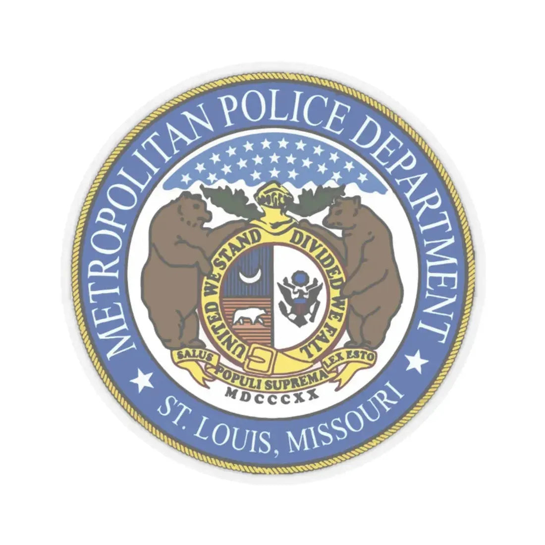 St Louis Metropolitan Police Department - STICKER Vinyl Kiss-Cut Decal 2 Inch Transparent - The Sticker Space