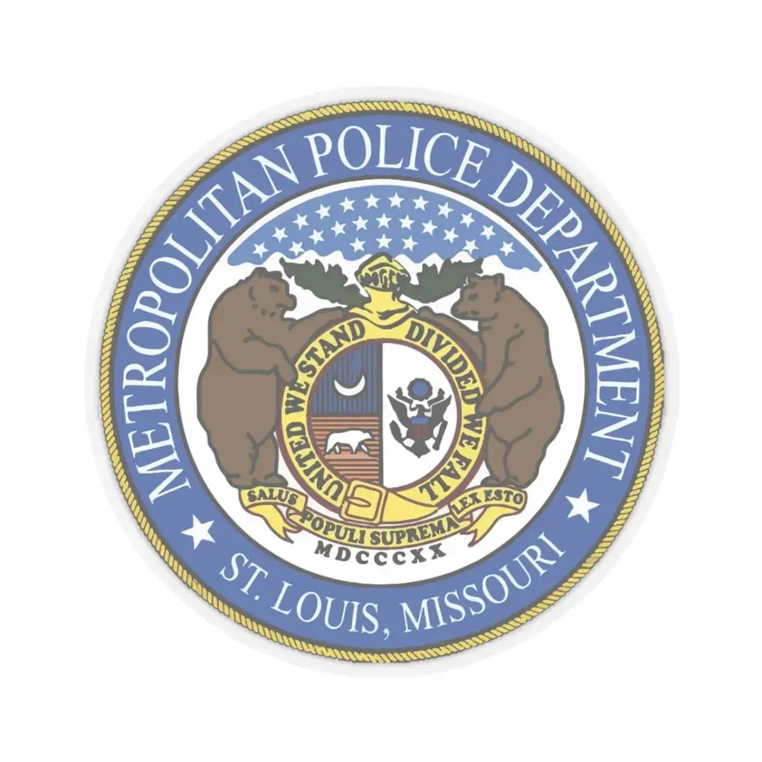 St Louis Metropolitan Police Department - STICKER Vinyl Kiss-Cut Decal 3 Inch Transparent - The Sticker Space