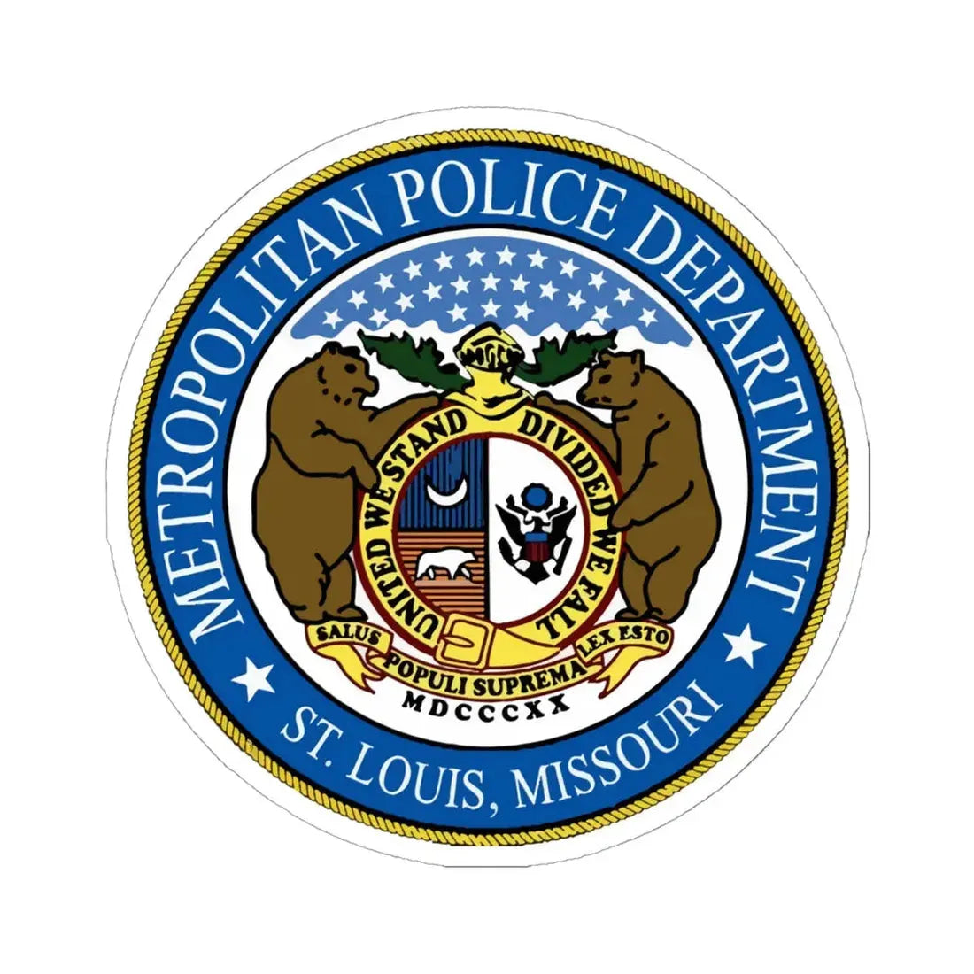 St Louis Metropolitan Police Department - STICKER Vinyl Kiss-Cut Decal 6 Inch White - The Sticker Space
