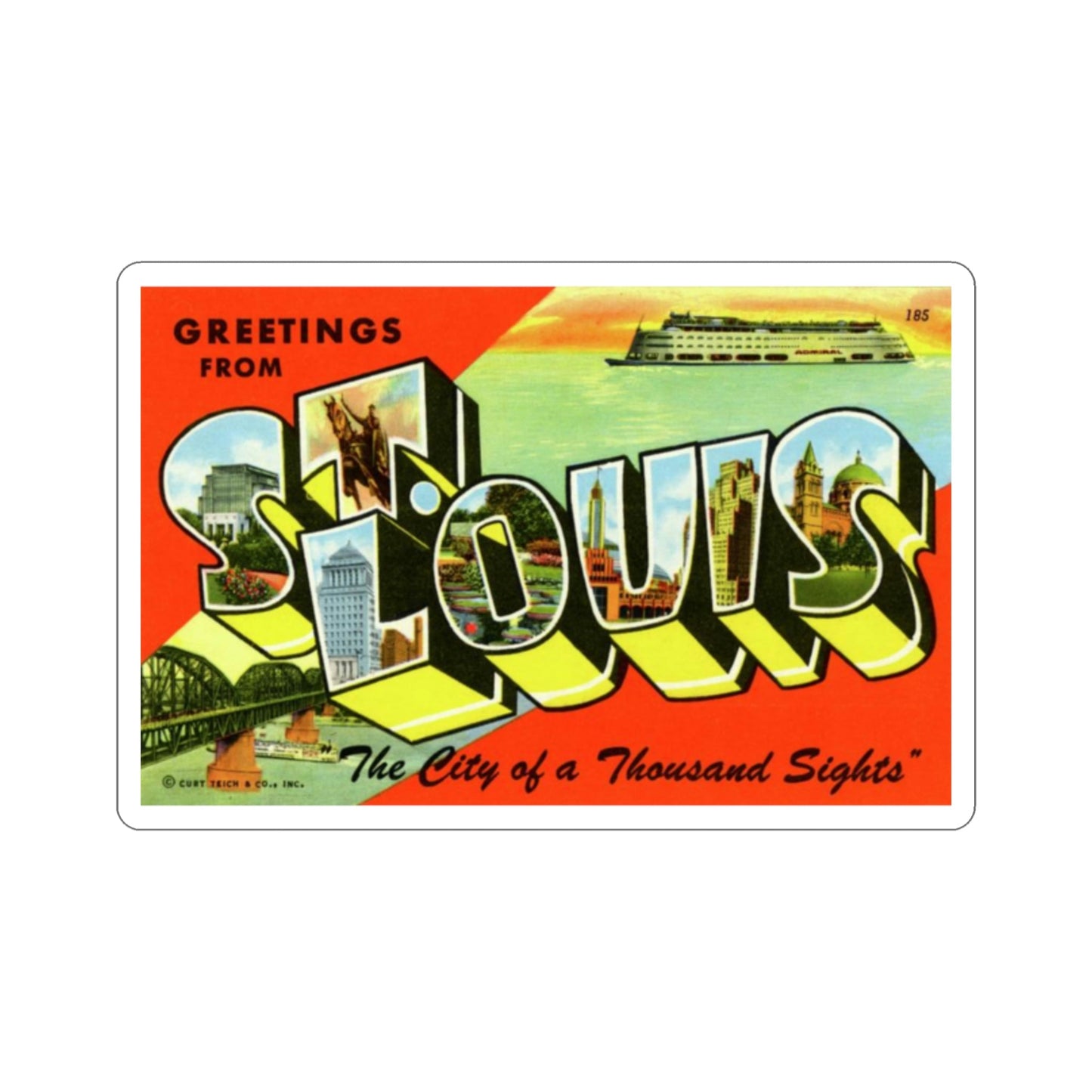 St Louis Missouri (Greeting Cards) STICKER Vinyl Die-Cut Decal-2 Inch-The Sticker Space