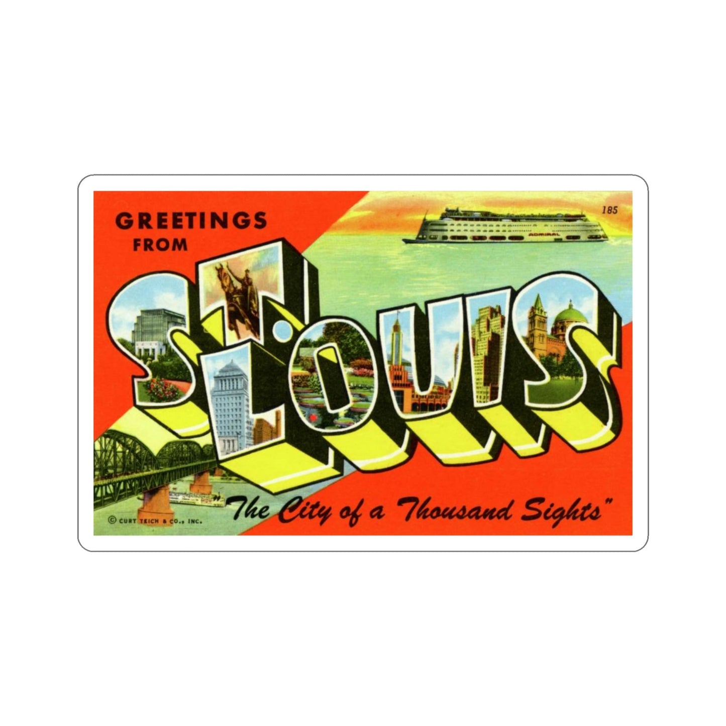 St Louis Missouri (Greeting Cards) STICKER Vinyl Die-Cut Decal-4 Inch-The Sticker Space