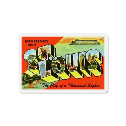 St. Louis Missouri (Greeting Postcards) Refrigerator Magnet 5 Inch - The Sticker Space