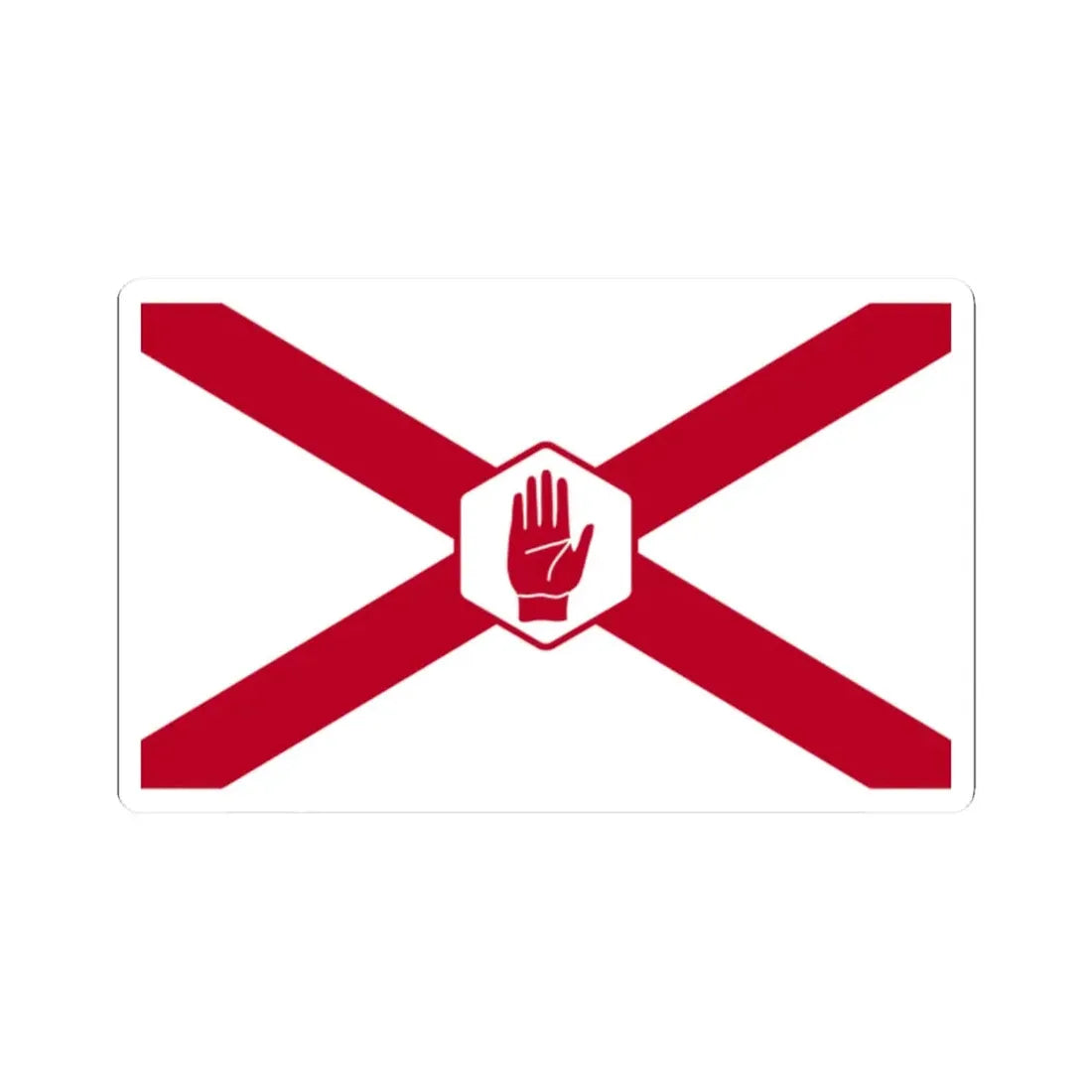 St. Patricks Northern Ireland Flag Hexagon (Ireland) STICKER Vinyl Kiss-Cut Decal 2 Inch White - The Sticker Space