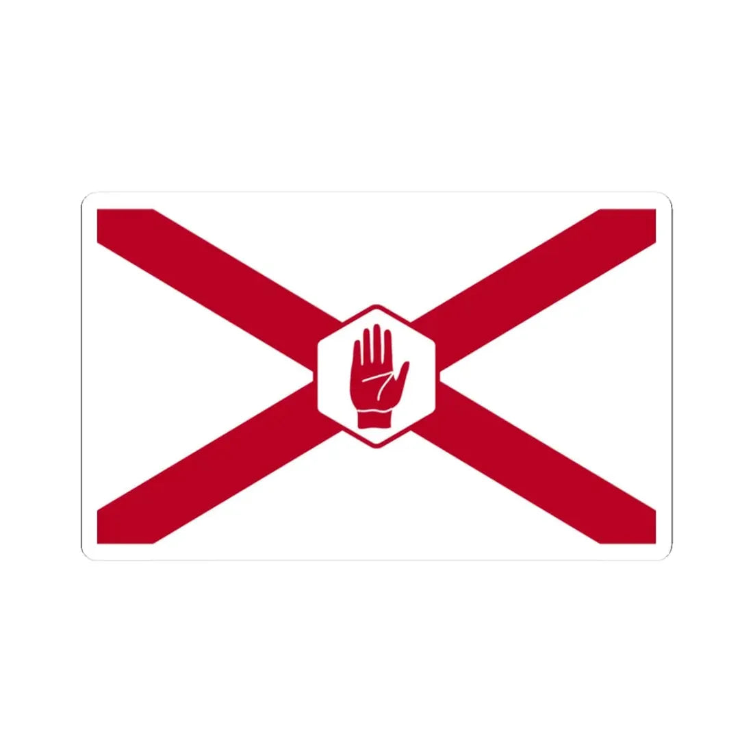 St. Patricks Northern Ireland Flag Hexagon (Ireland) STICKER Vinyl Kiss-Cut Decal 3 Inch White - The Sticker Space