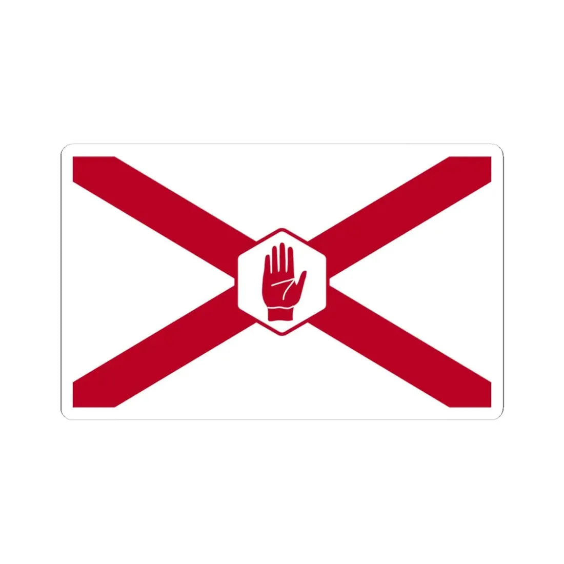 St. Patricks Northern Ireland Flag Hexagon (Ireland) STICKER Vinyl Kiss-Cut Decal 4 Inch White - The Sticker Space