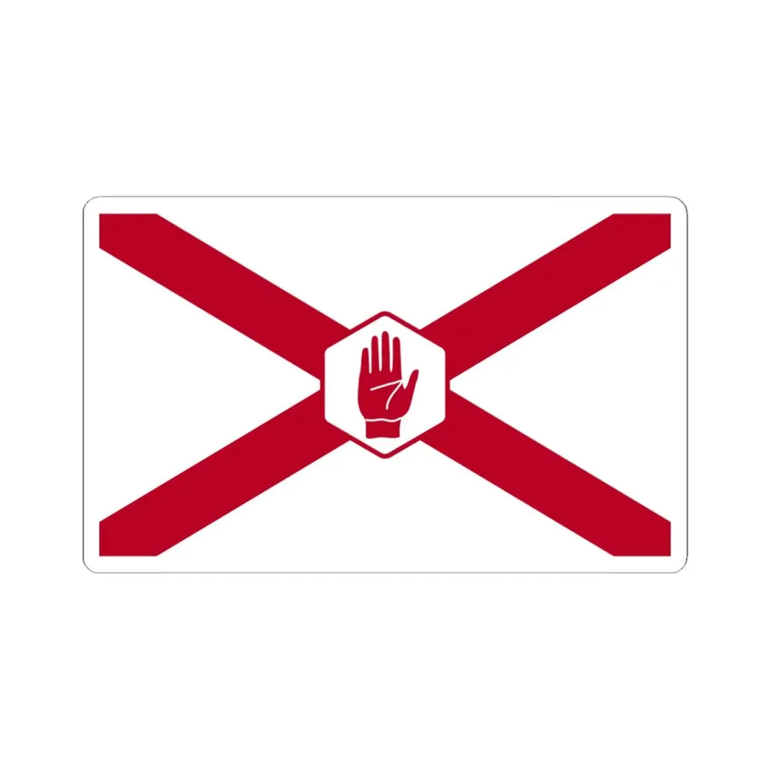 St. Patricks Northern Ireland Flag Hexagon (Ireland) STICKER Vinyl Kiss-Cut Decal 6 Inch White - The Sticker Space