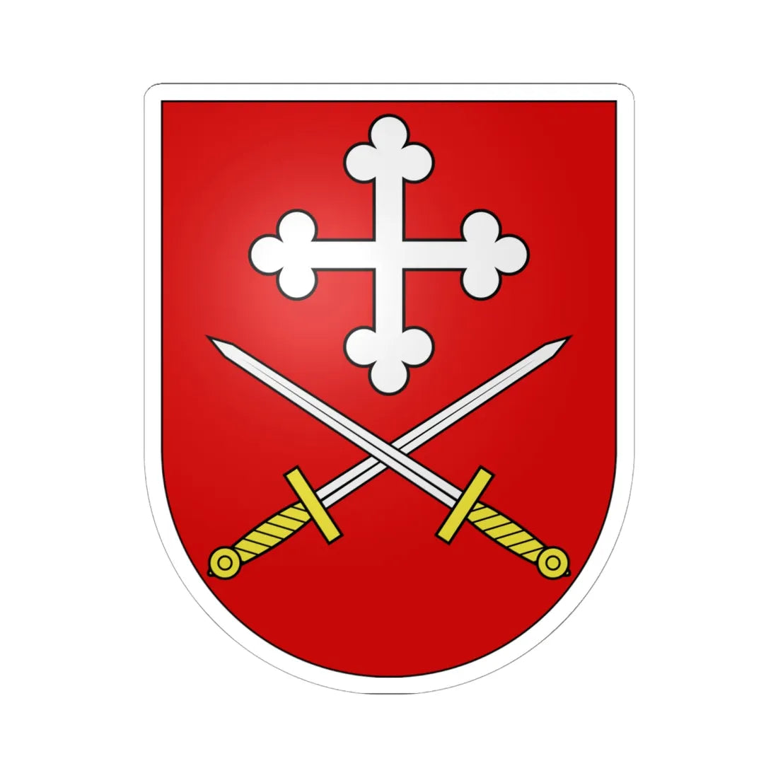 St. Ursen-coat of arms (Switzerland) (Coat of Arms) STICKER Vinyl Kiss-Cut Decal 6 Inch White - The Sticker Space