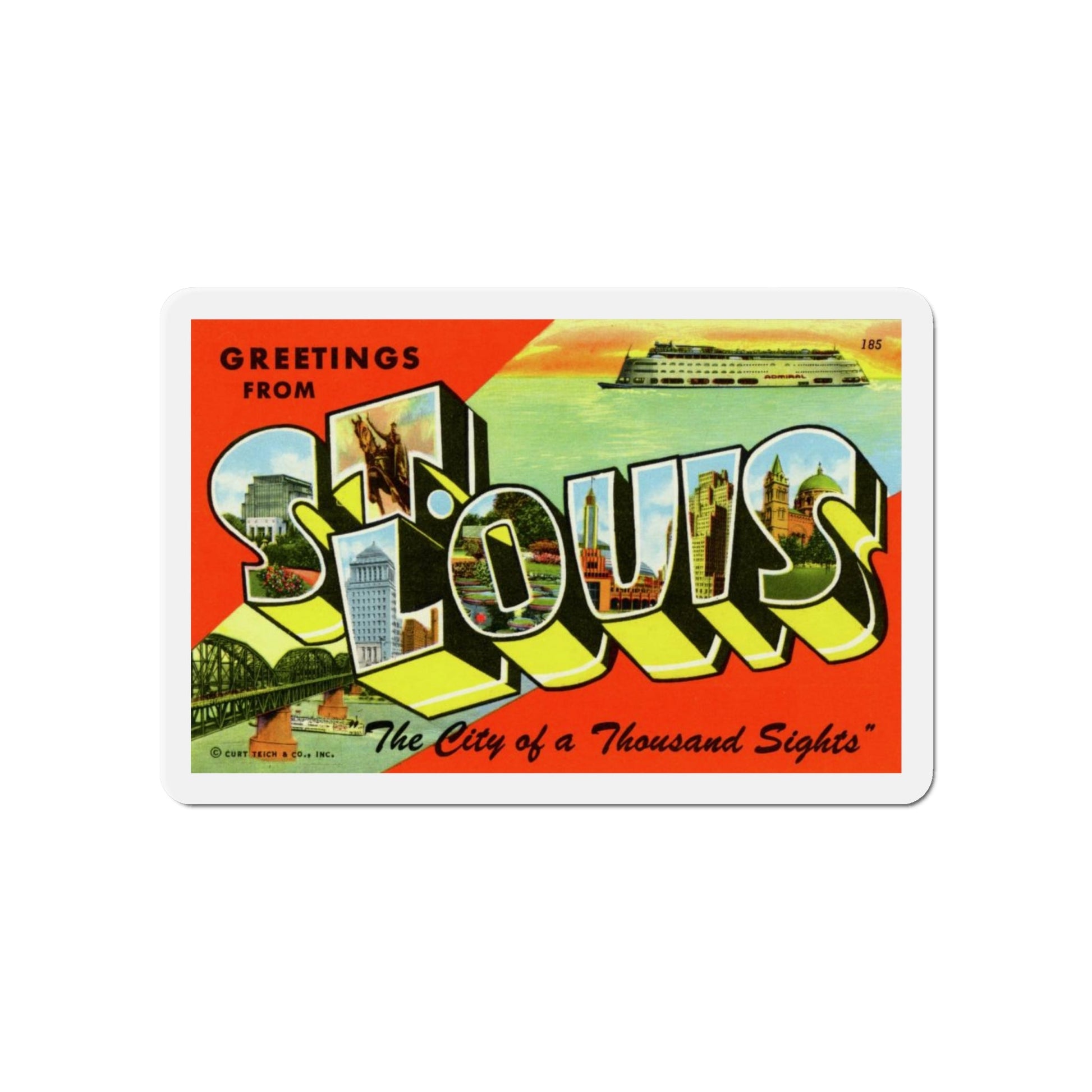 St. Louis Missouri (Greeting Postcards) Die-Cut Magnet-6 × 6"-The Sticker Space