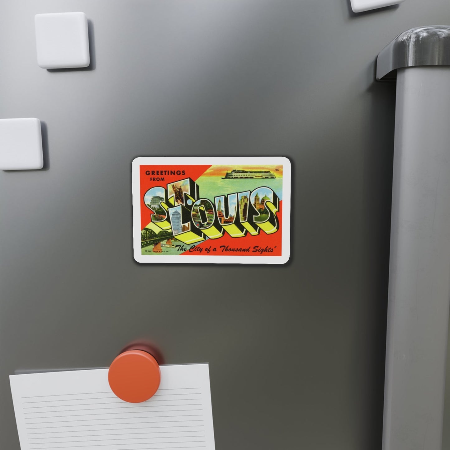 St. Louis Missouri (Greeting Postcards) Die-Cut Magnet-The Sticker Space