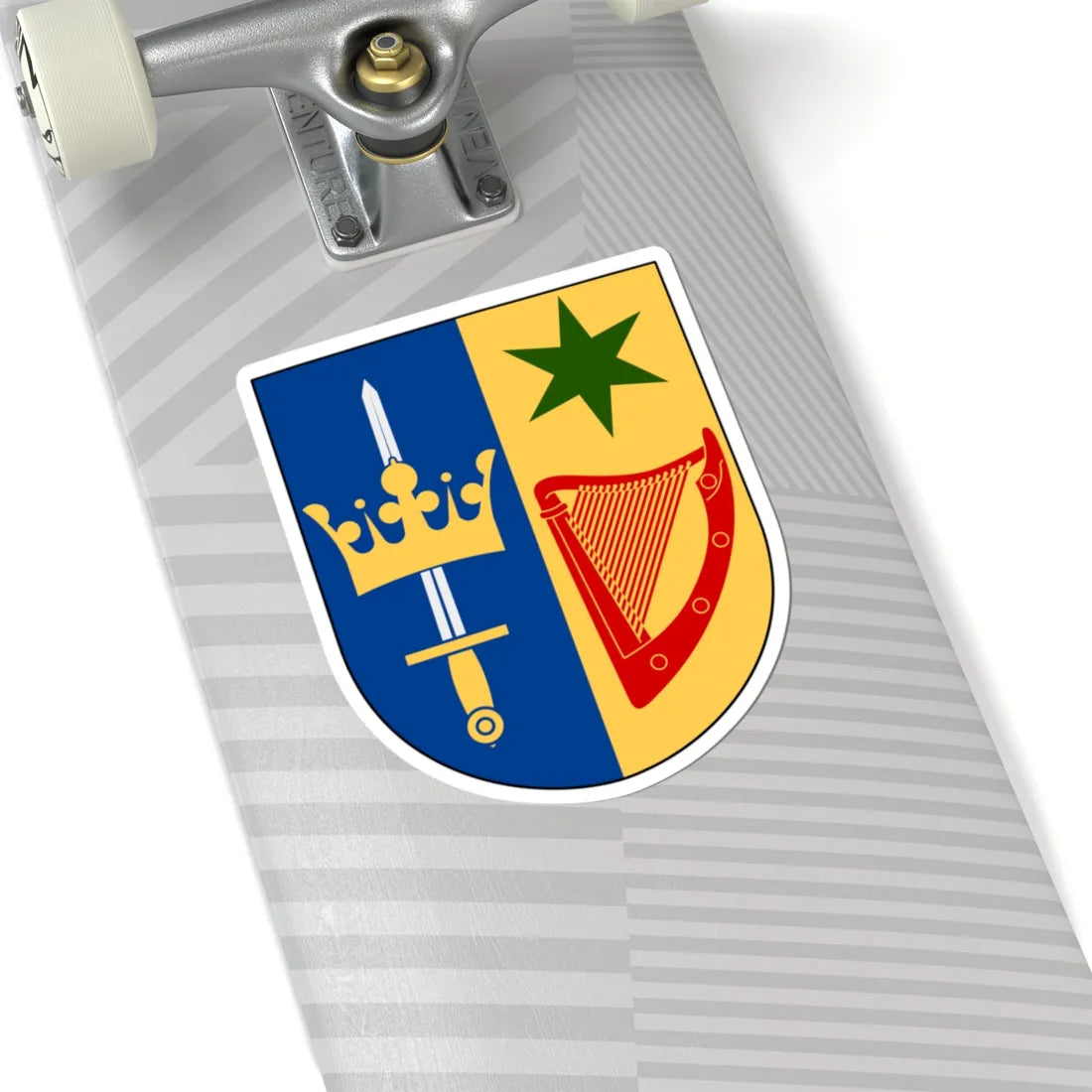 Sta Cecilias akademi vapen (Sweden) (Coat of Arms) STICKER Vinyl Kiss-Cut Decal - The Sticker Space