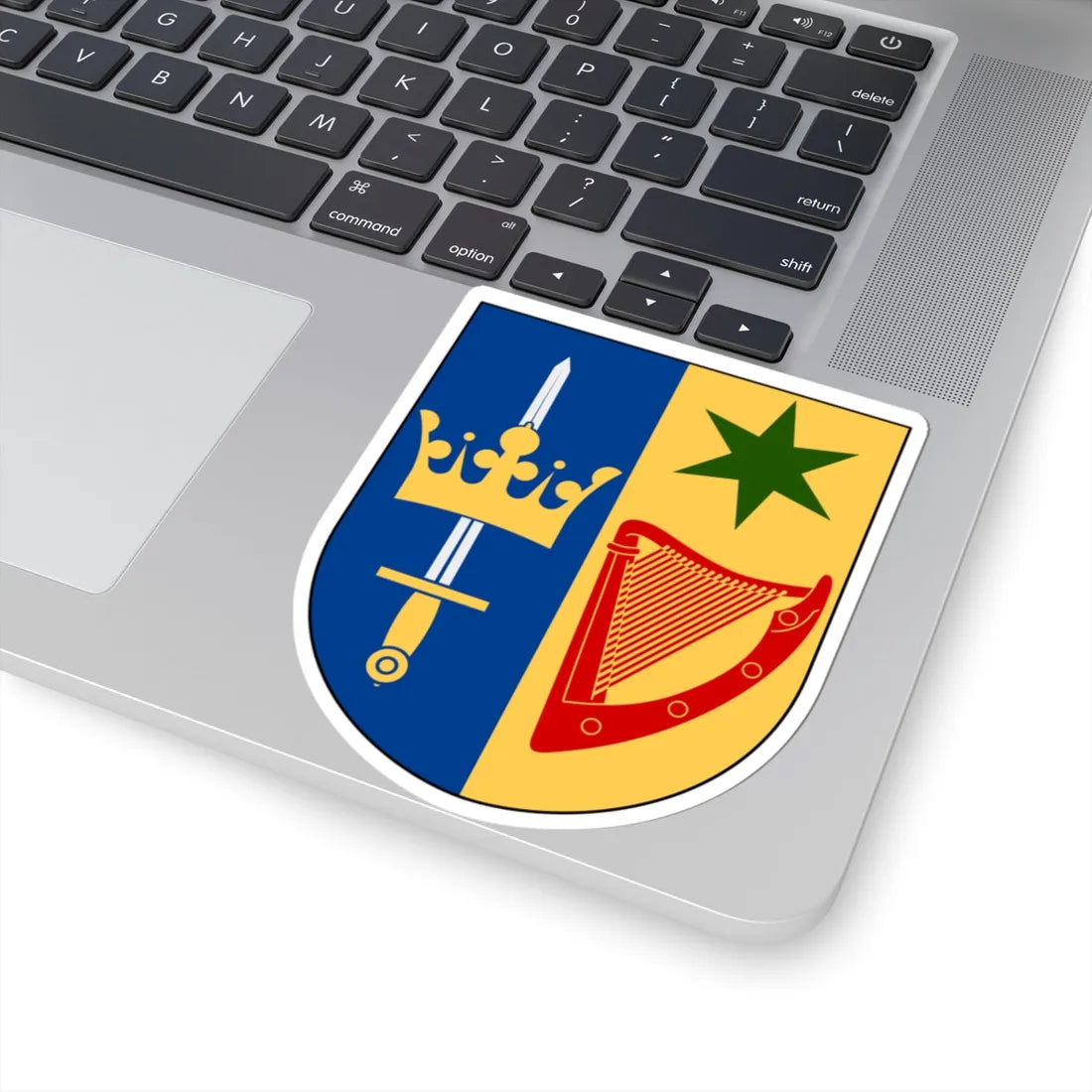 Sta Cecilias akademi vapen (Sweden) (Coat of Arms) STICKER Vinyl Kiss-Cut Decal - The Sticker Space