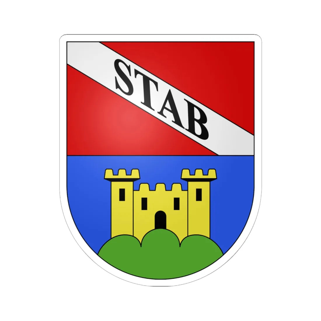 Stabio-coat of arms (Switzerland) (Coat of Arms) STICKER Vinyl Kiss-Cut Decal 6 Inch White - The Sticker Space