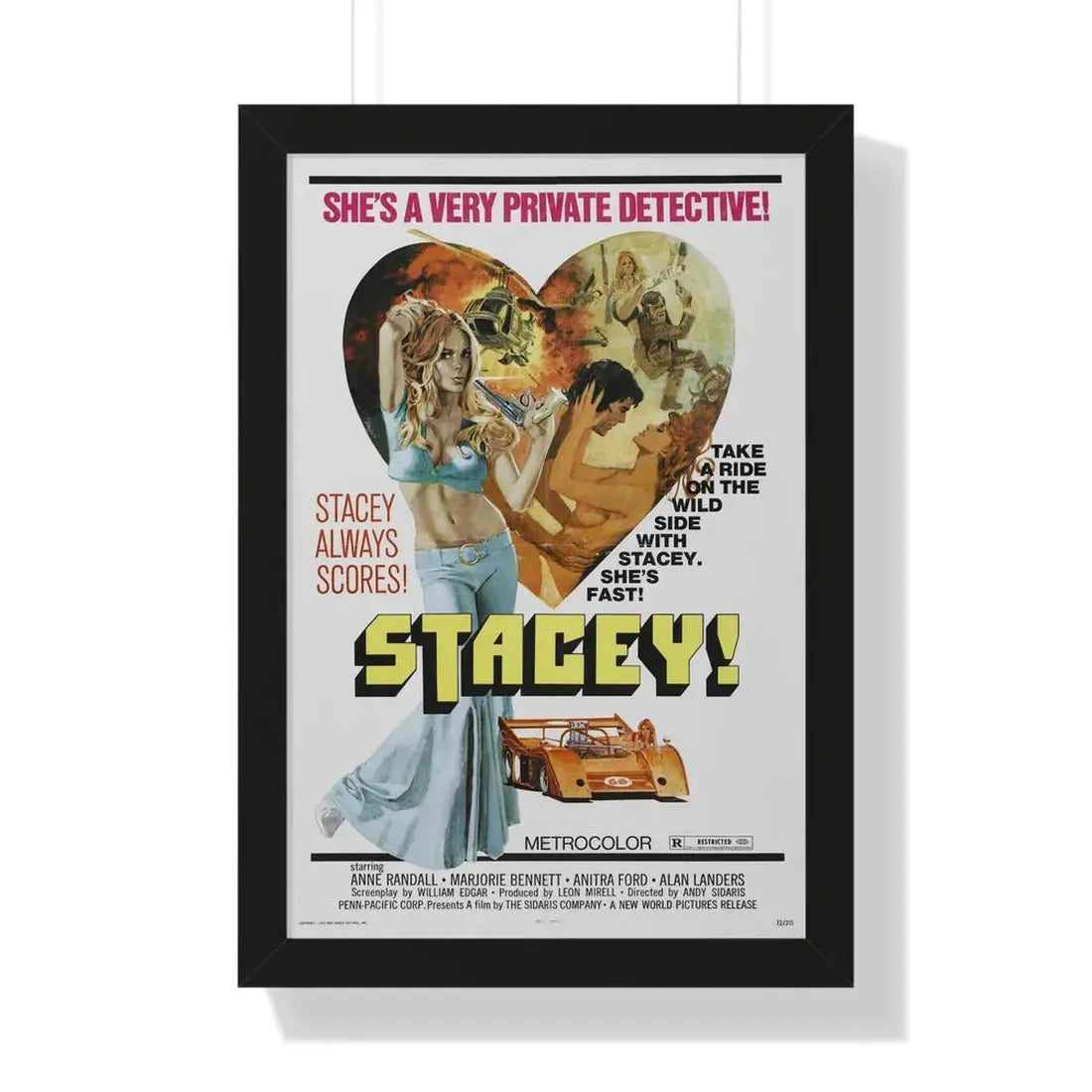 STACEY! 1973 - Framed Movie Poster 16″ x 24″ Black - The Sticker Space