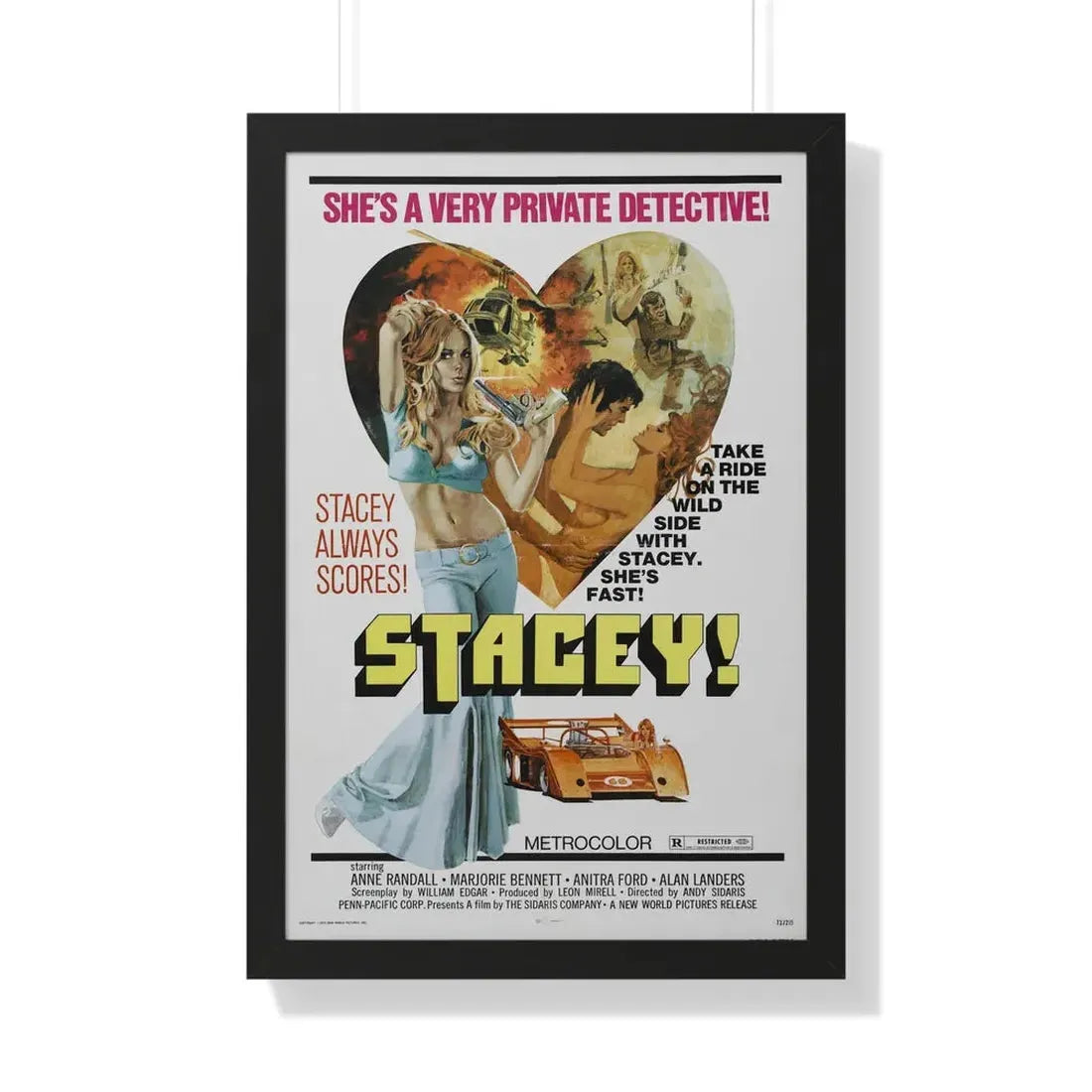 STACEY! 1973 - Framed Movie Poster 20" x 30" Black - The Sticker Space