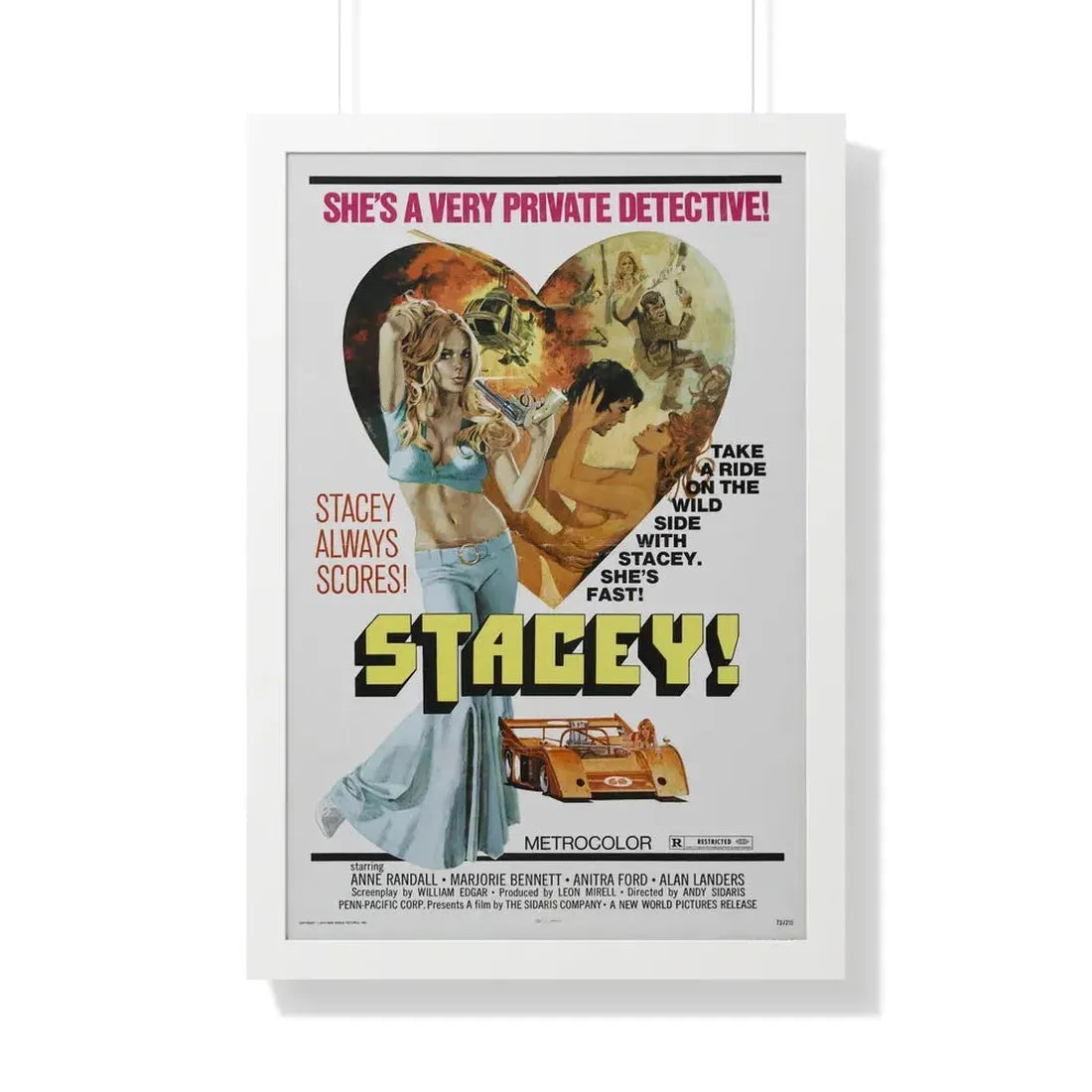 STACEY! 1973 - Framed Movie Poster 20" x 30" White - The Sticker Space