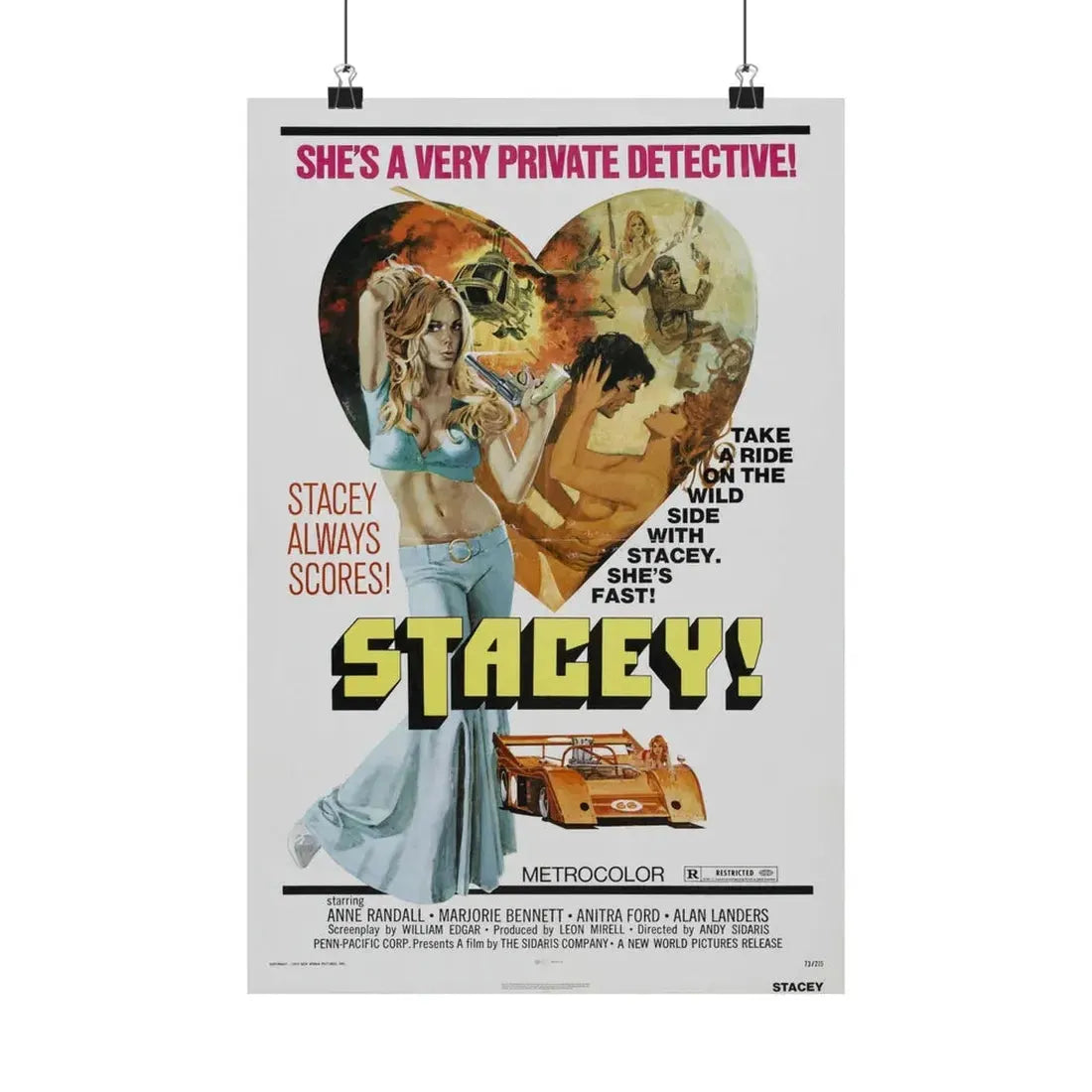 STACEY! 1973 - Paper Movie Poster 12″ x 18″ Matte - The Sticker Space