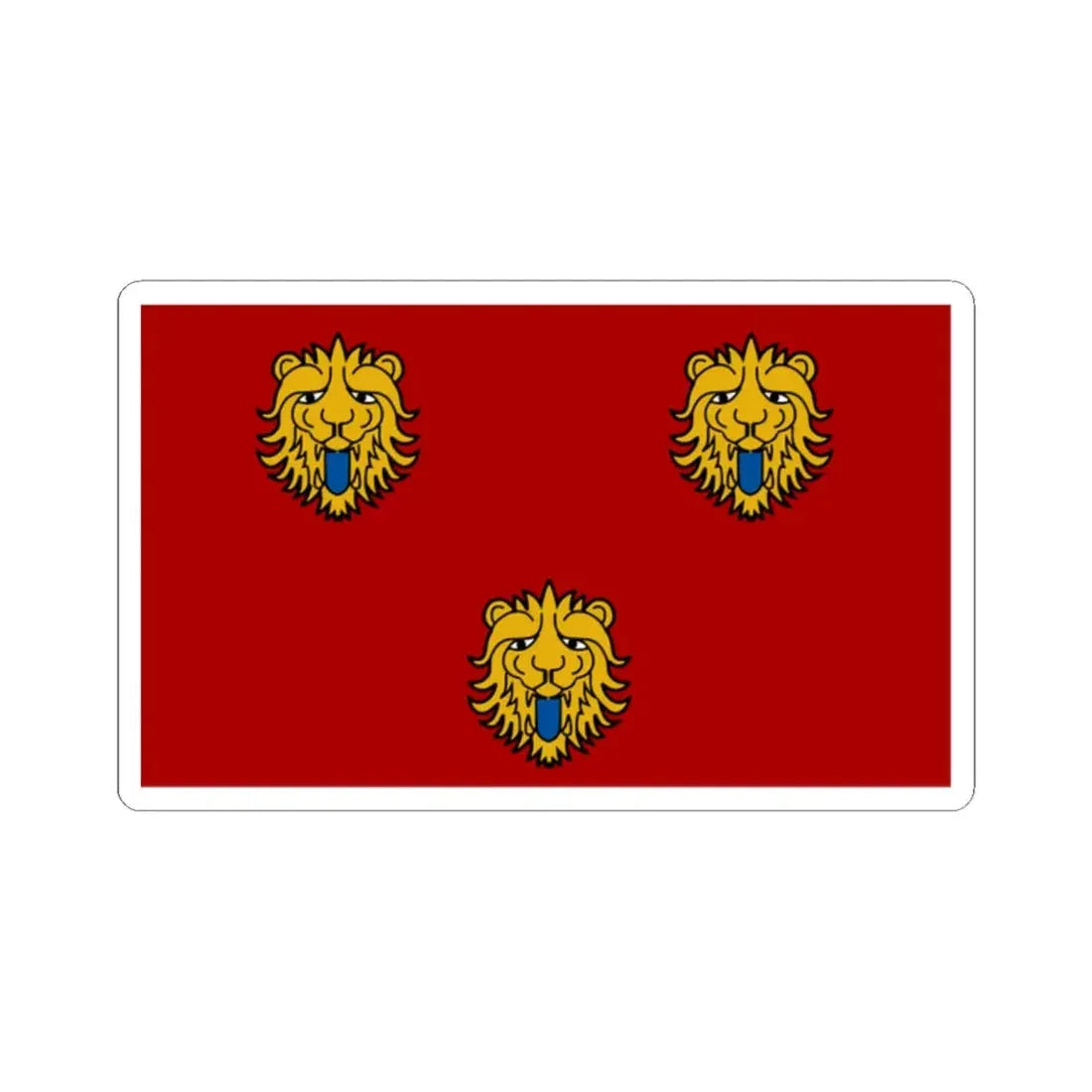 Staden vlag (Belgium) STICKER Vinyl Kiss-Cut Decal 2 Inch White - The Sticker Space