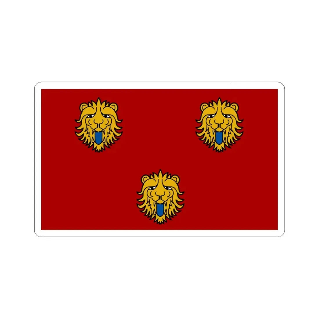 Staden vlag (Belgium) STICKER Vinyl Kiss-Cut Decal 4 Inch White - The Sticker Space