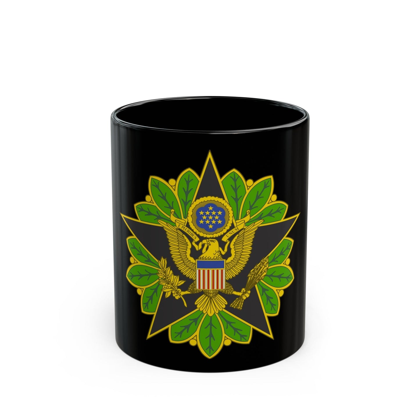 Staff Identification Badge (U.S. Army) Black Coffee Mug-11oz-The Sticker Space