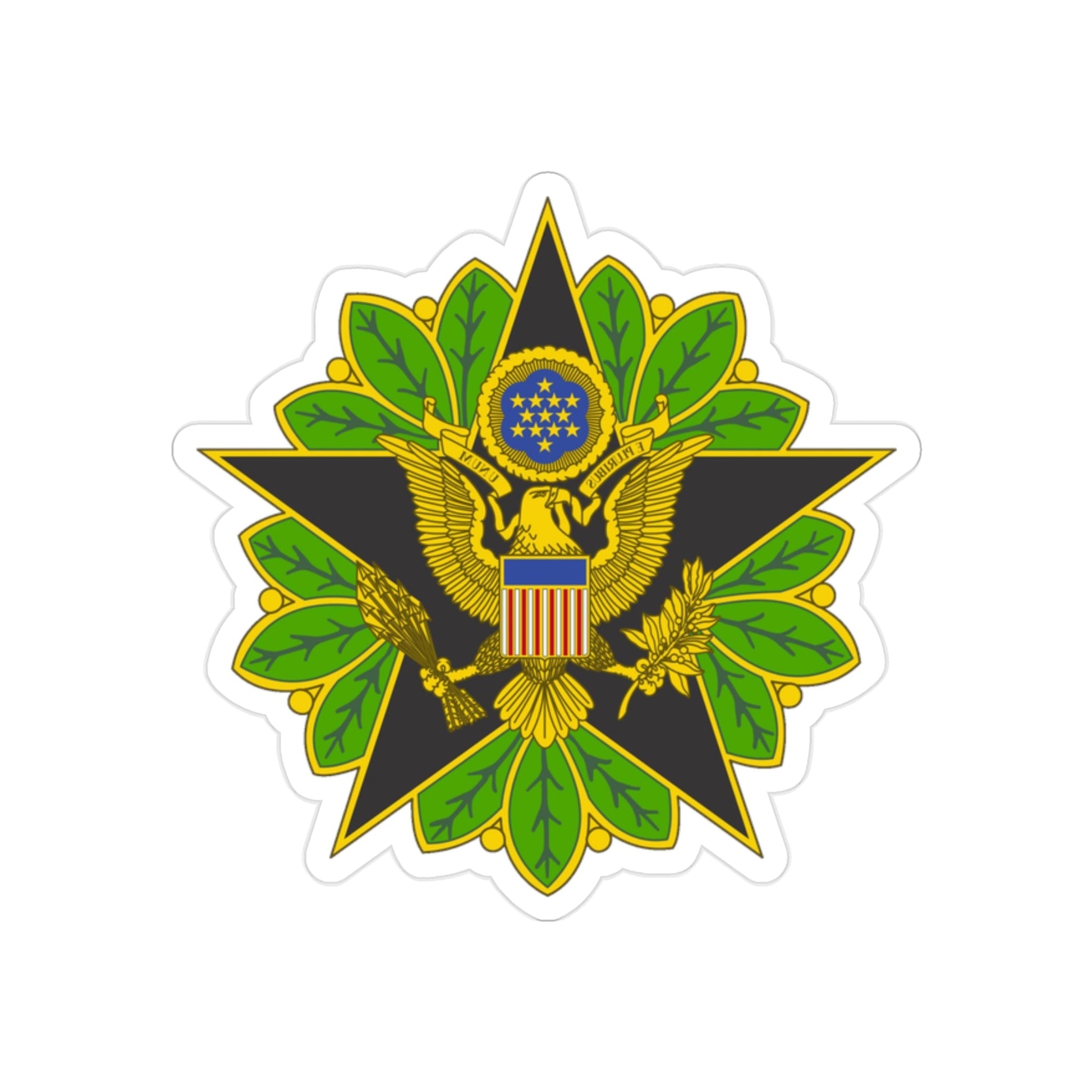 Staff Identification Badge (U.S. Army) REVERSE PRINT Transparent STICKER-2 Inch-The Sticker Space