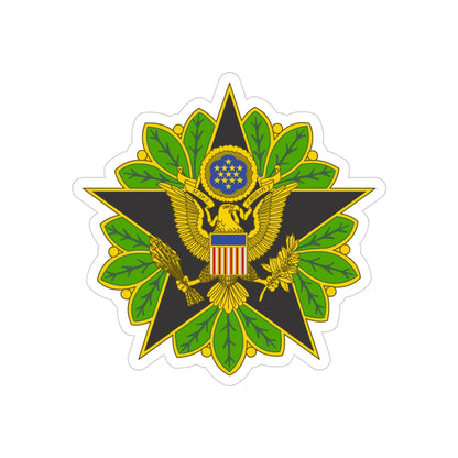 Staff Identification Badge (U.S. Army) REVERSE PRINT Transparent STICKER-4 Inch-The Sticker Space