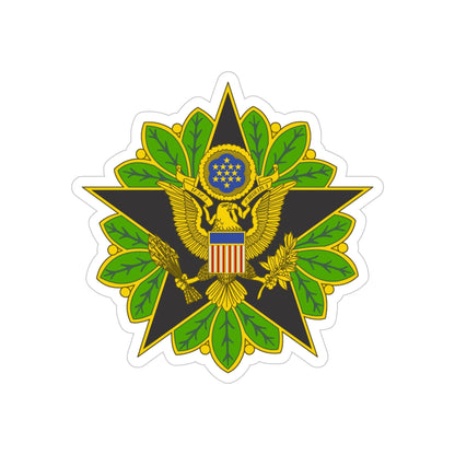 Staff Identification Badge (U.S. Army) REVERSE PRINT Transparent STICKER-5 Inch-The Sticker Space