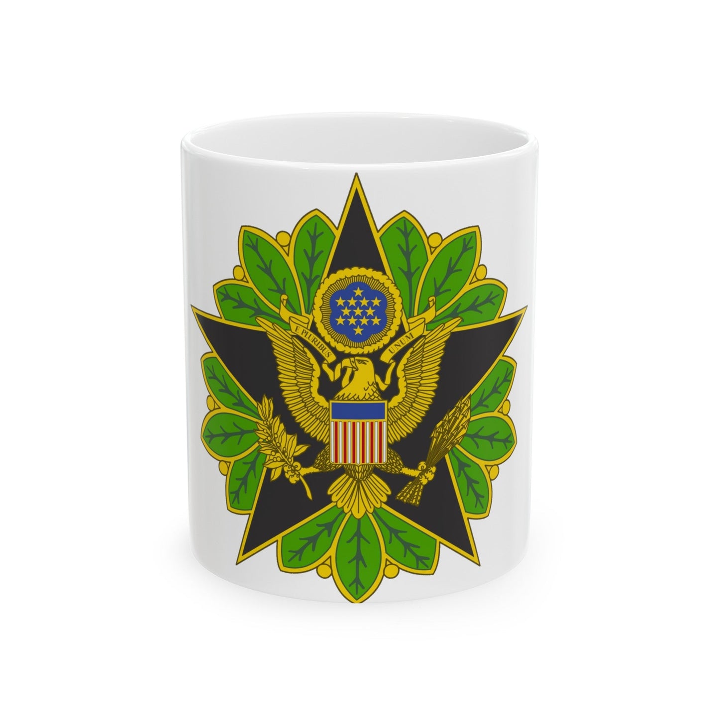 Staff Identification Badge (U.S. Army) White Coffee Mug-11oz-The Sticker Space