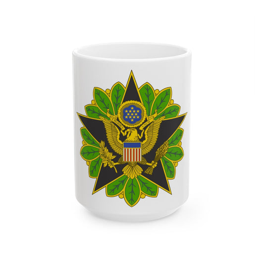 Staff Identification Badge (U.S. Army) White Coffee Mug-15oz-The Sticker Space