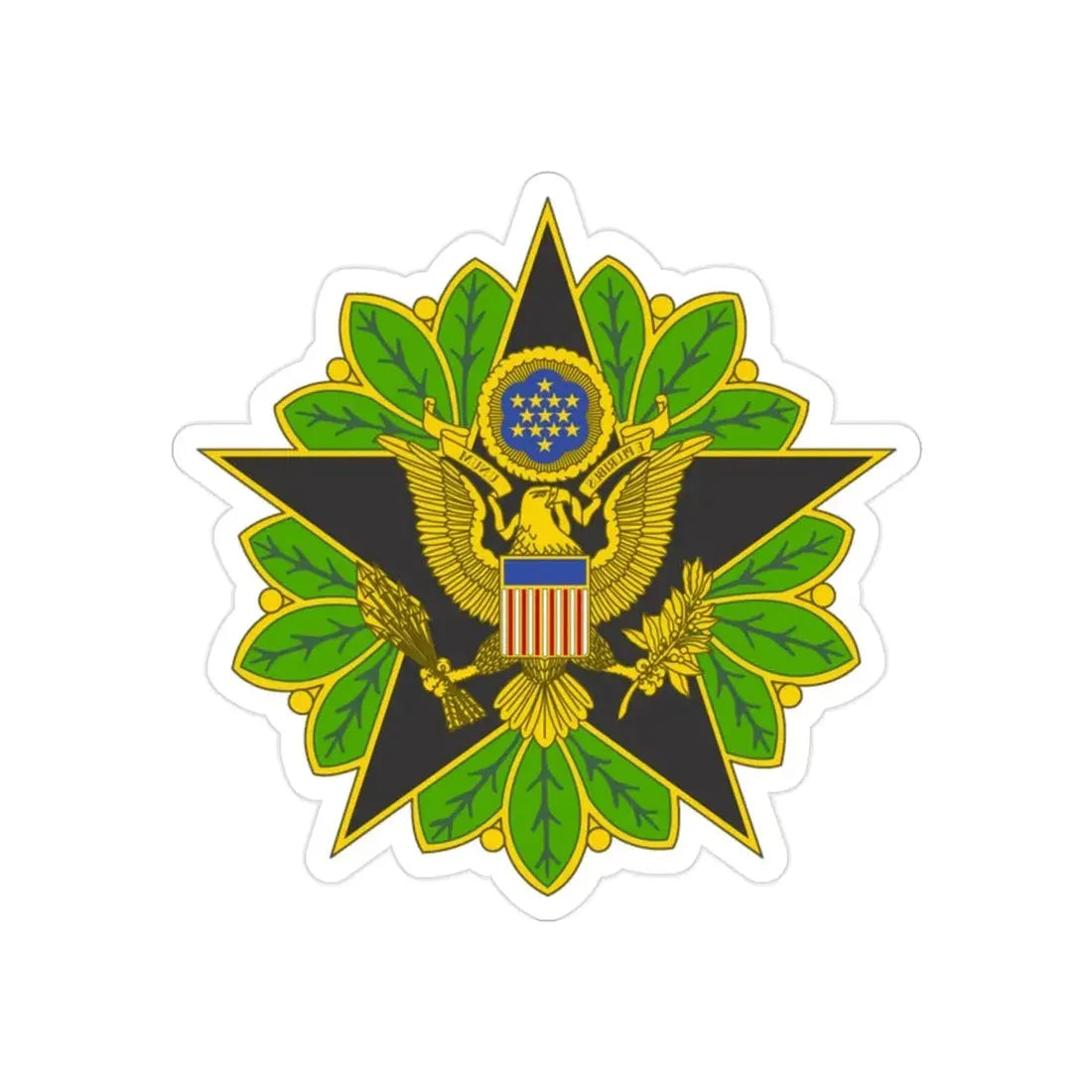 Staff Identification Badge (U.S. Army) REVERSE PRINT Transparent Die-Cut STICKER 2 Inch Die-Cut Transparent - The Sticker Space