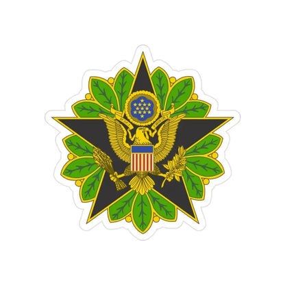 Staff Identification Badge (U.S. Army) REVERSE PRINT Transparent Die-Cut STICKER 2 Inch Die-Cut Transparent - The Sticker Space