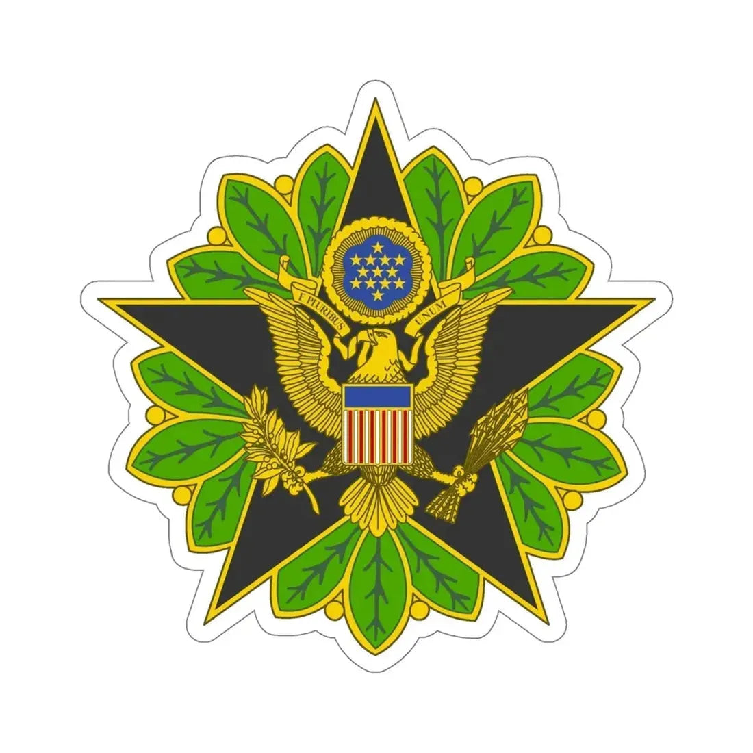 Staff Identification Badge (U.S. Army) STICKER Vinyl Die-Cut Decal 6 Inch - The Sticker Space