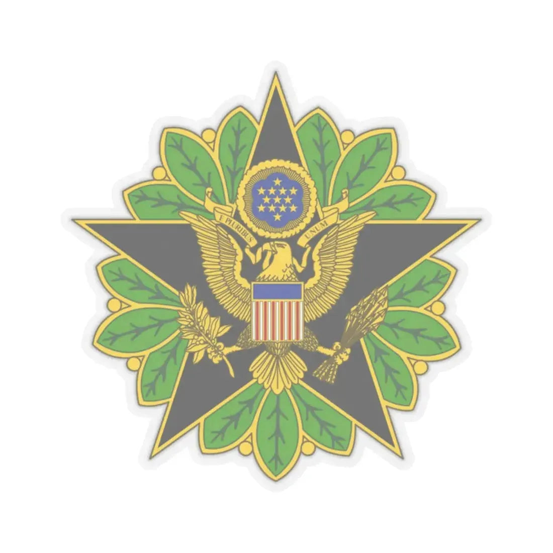 Staff Identification Badge (U.S. Army) STICKER Vinyl Kiss-Cut Decal 2 Inch Transparent - The Sticker Space