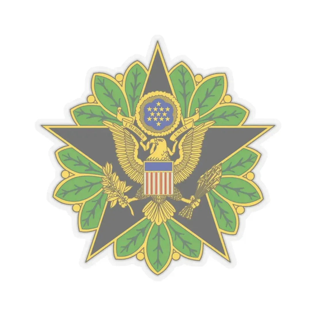 Staff Identification Badge (U.S. Army) STICKER Vinyl Kiss-Cut Decal 3 Inch Transparent - The Sticker Space