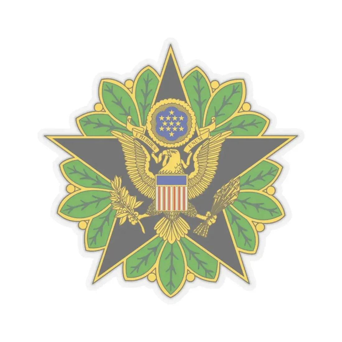 Staff Identification Badge (U.S. Army) STICKER Vinyl Kiss-Cut Decal 4 Inch Transparent - The Sticker Space