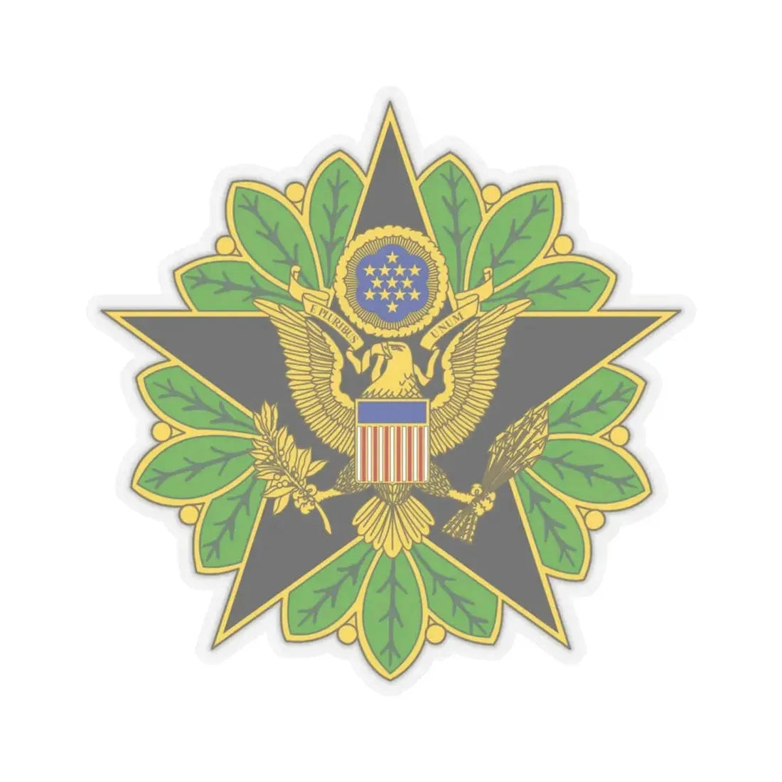 Staff Identification Badge (U.S. Army) STICKER Vinyl Kiss-Cut Decal 6 Inch Transparent - The Sticker Space