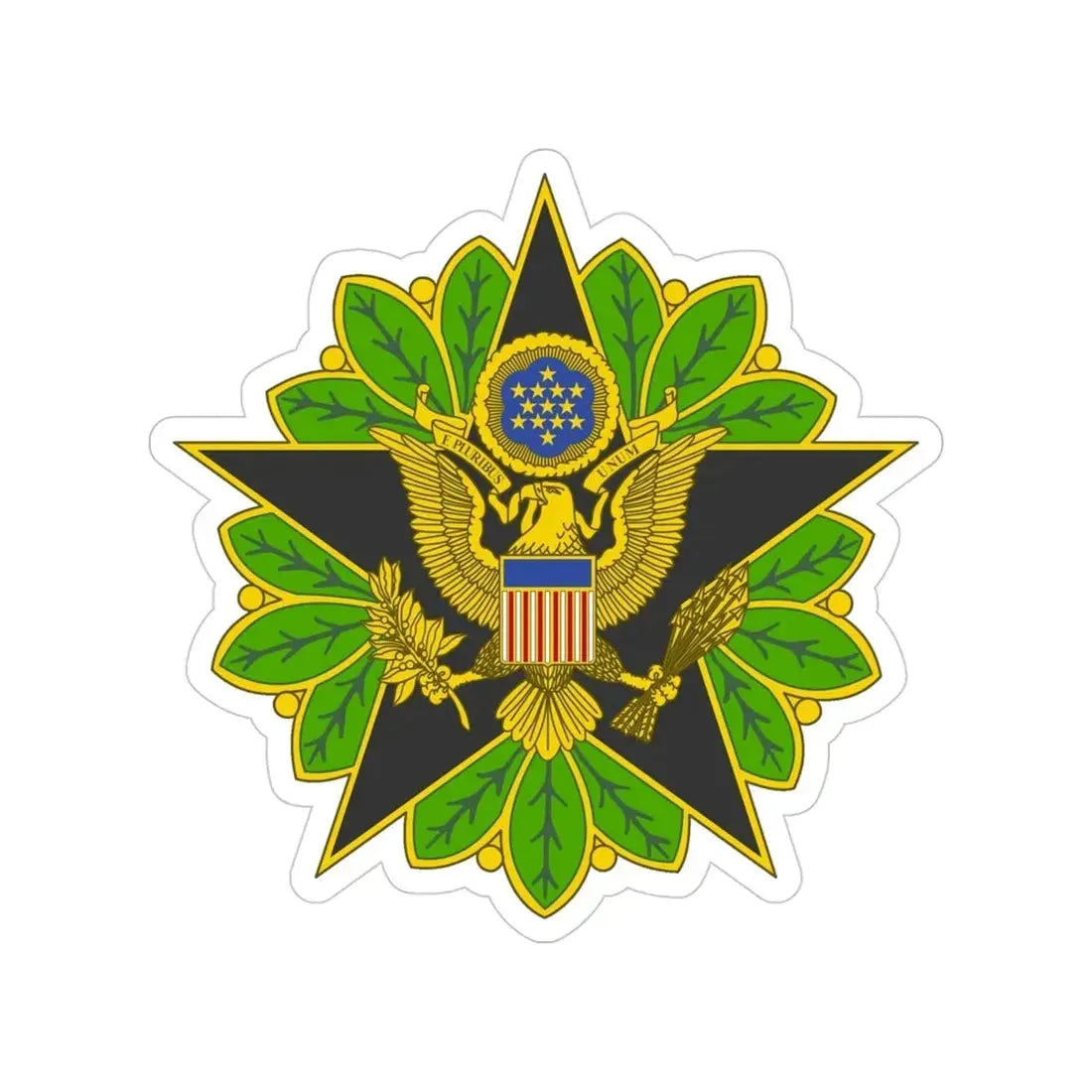 Staff Identification Badge (U.S. Army) Transparent STICKER Die-Cut Vinyl Decal 4 Inch - The Sticker Space