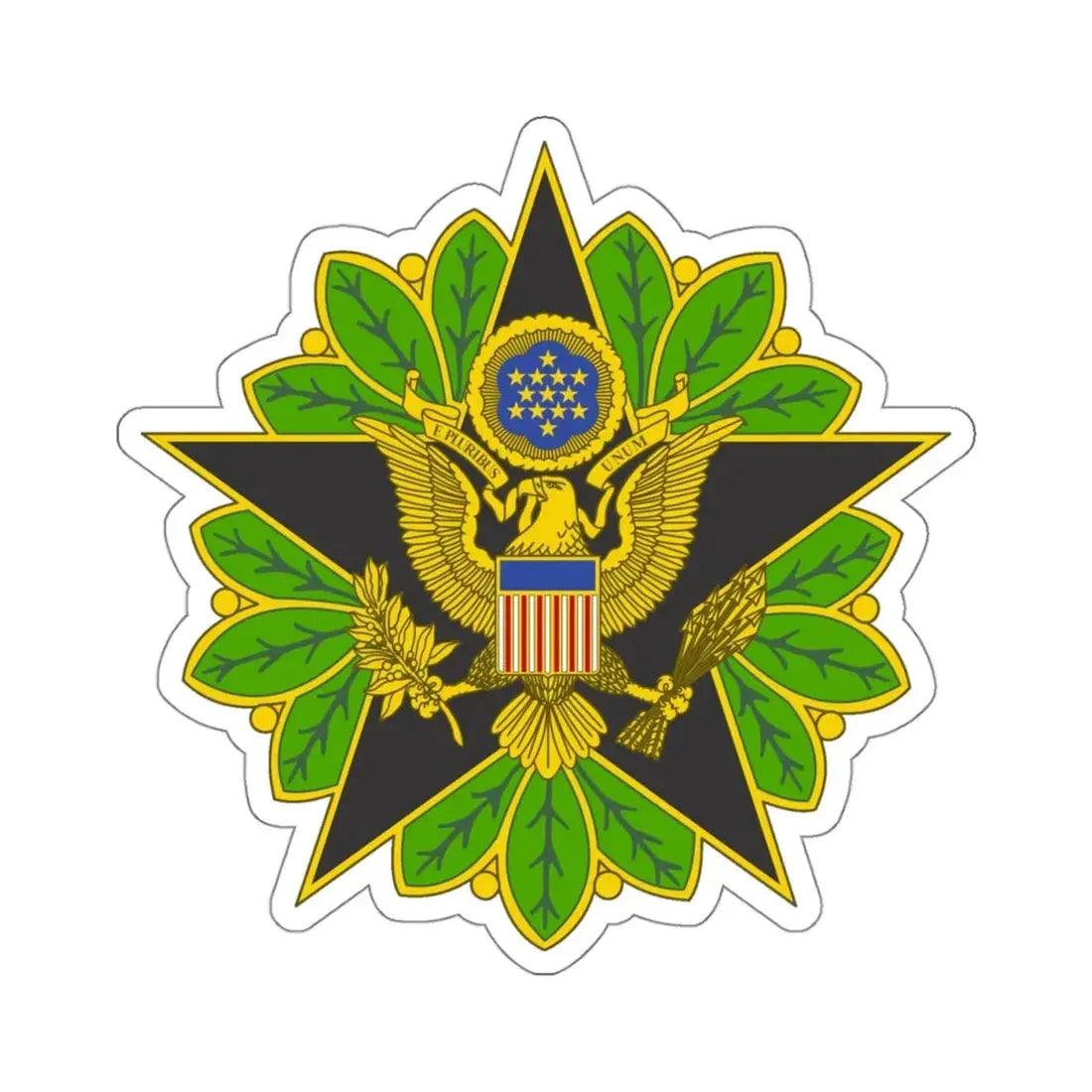 Staff Identification Badge (U.S. Space Force) STICKER Vinyl Kiss-Cut Decal 4 Inch White - The Sticker Space