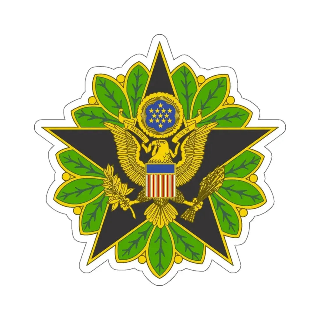 Staff Identification Badge (U.S. Space Force) STICKER Vinyl Kiss-Cut Decal 6 Inch White - The Sticker Space