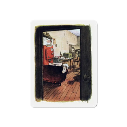 Stain of Suspicion (1), Cosmopolitan, April 1958 (Magazine Illustration) Refrigerator Magnet 4 Inch Die-Cut - The Sticker Space