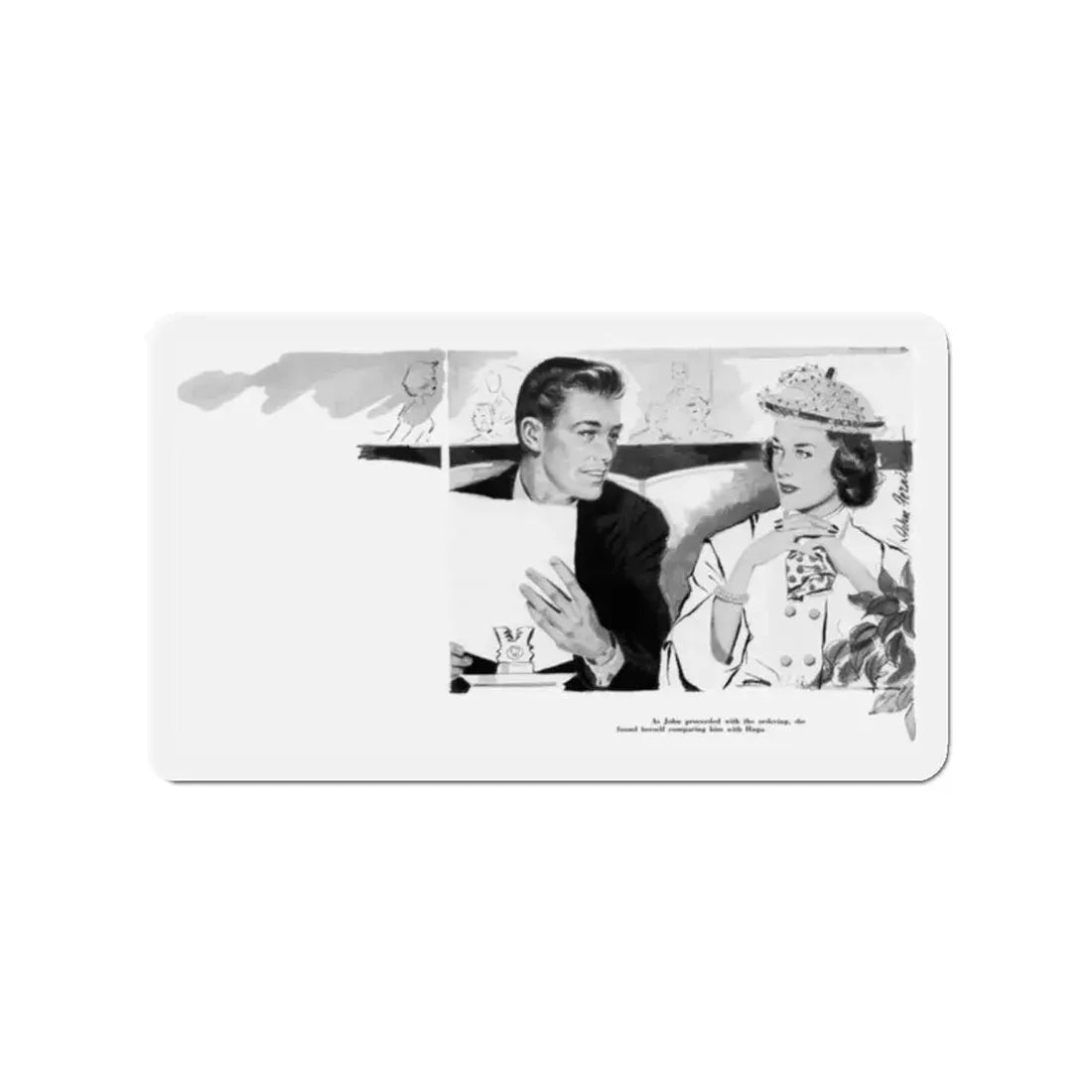 Stairway to the Sky, The American Girl, January 1951 (Magazine Illustration) Refrigerator Magnet 2 Inch Die-Cut - The Sticker Space