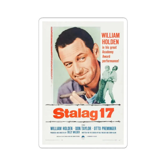 Stalag 17 1953 Movie Poster - STICKER Vinyl Kiss-Cut Decal 2 Inch White - The Sticker Space