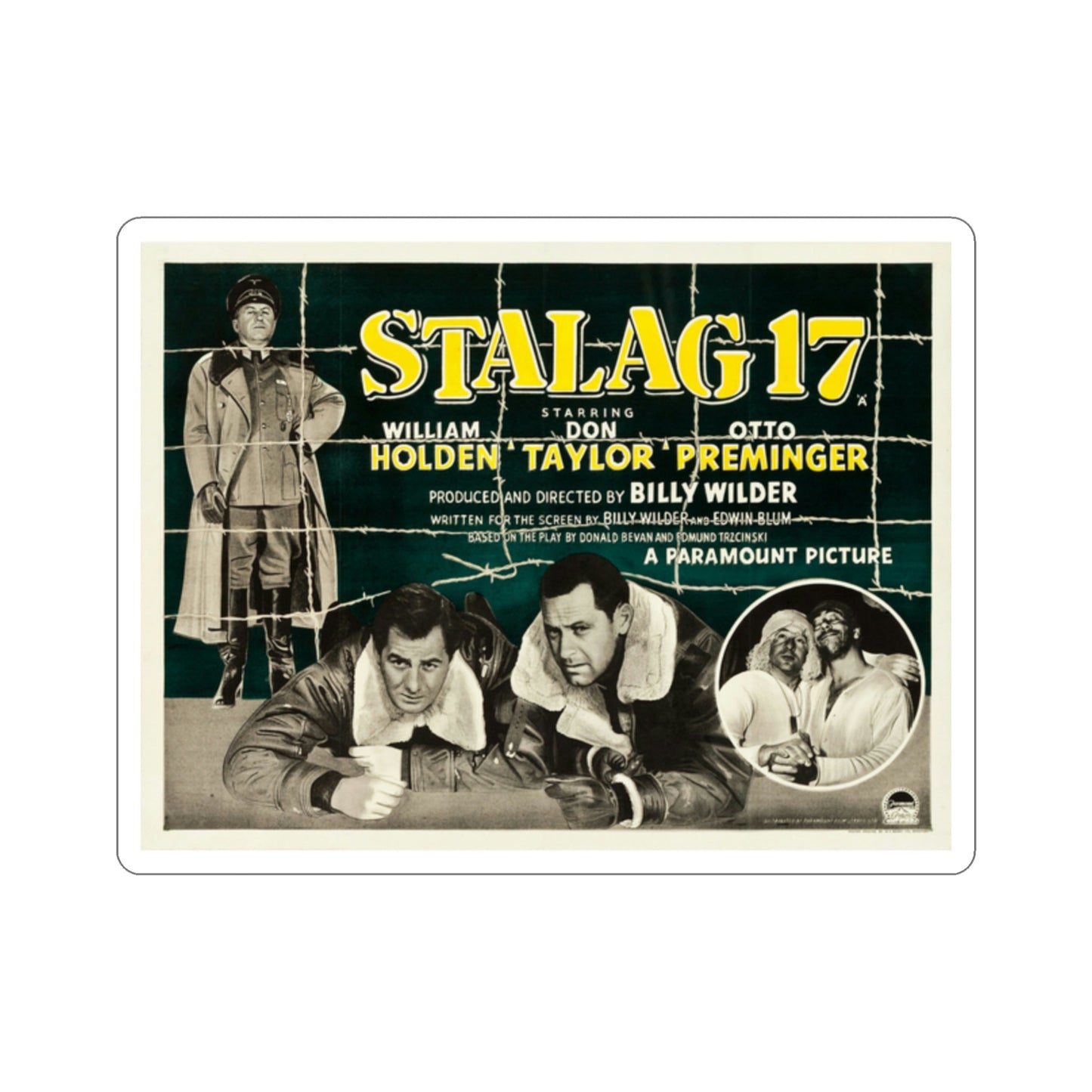 Stalag 17 1953 v2 Movie Poster STICKER Vinyl Die-Cut Decal-2 Inch-The Sticker Space