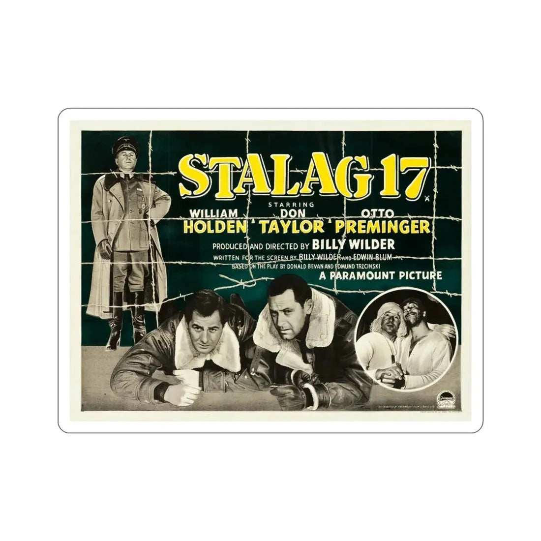 Stalag 17 1953 v2 Movie Poster STICKER Vinyl Die-Cut Decal 4 Inch - The Sticker Space