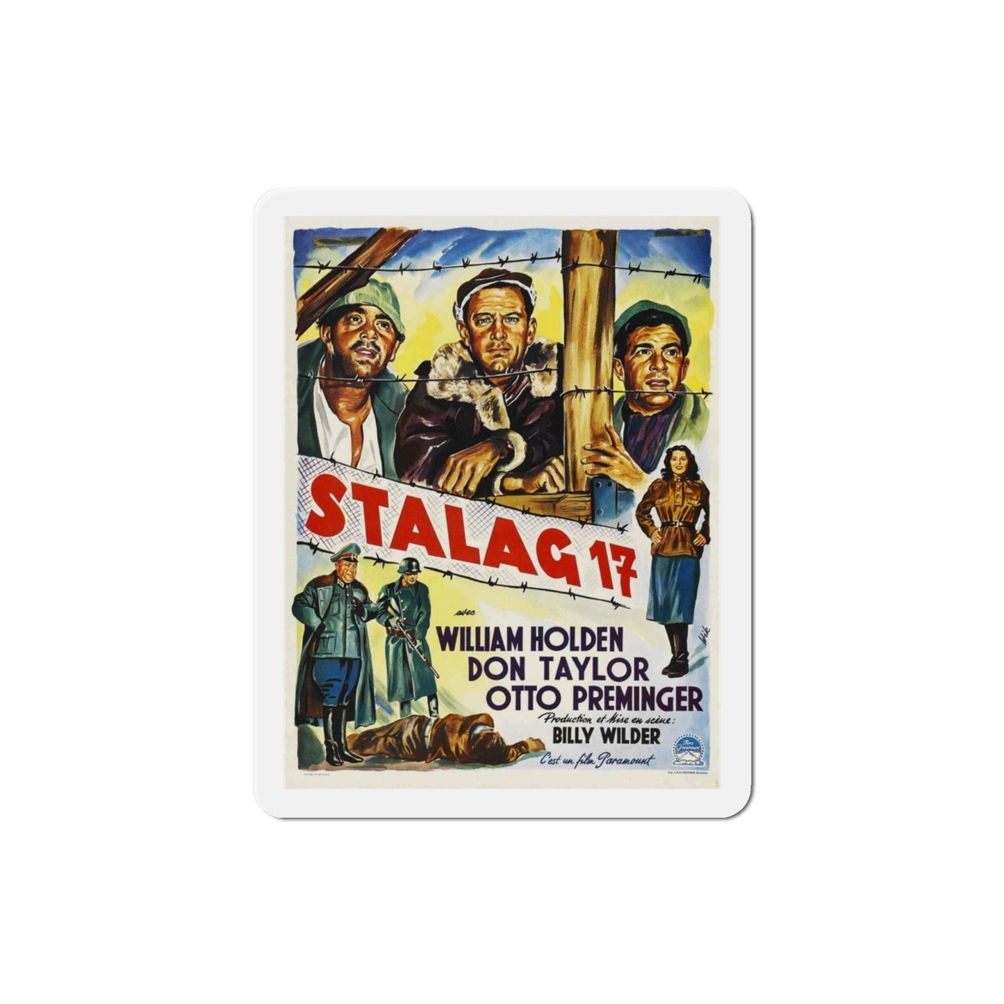 Stalag 17 1953 v4 Movie Poster Die-Cut Magnet-3 Inch-The Sticker Space