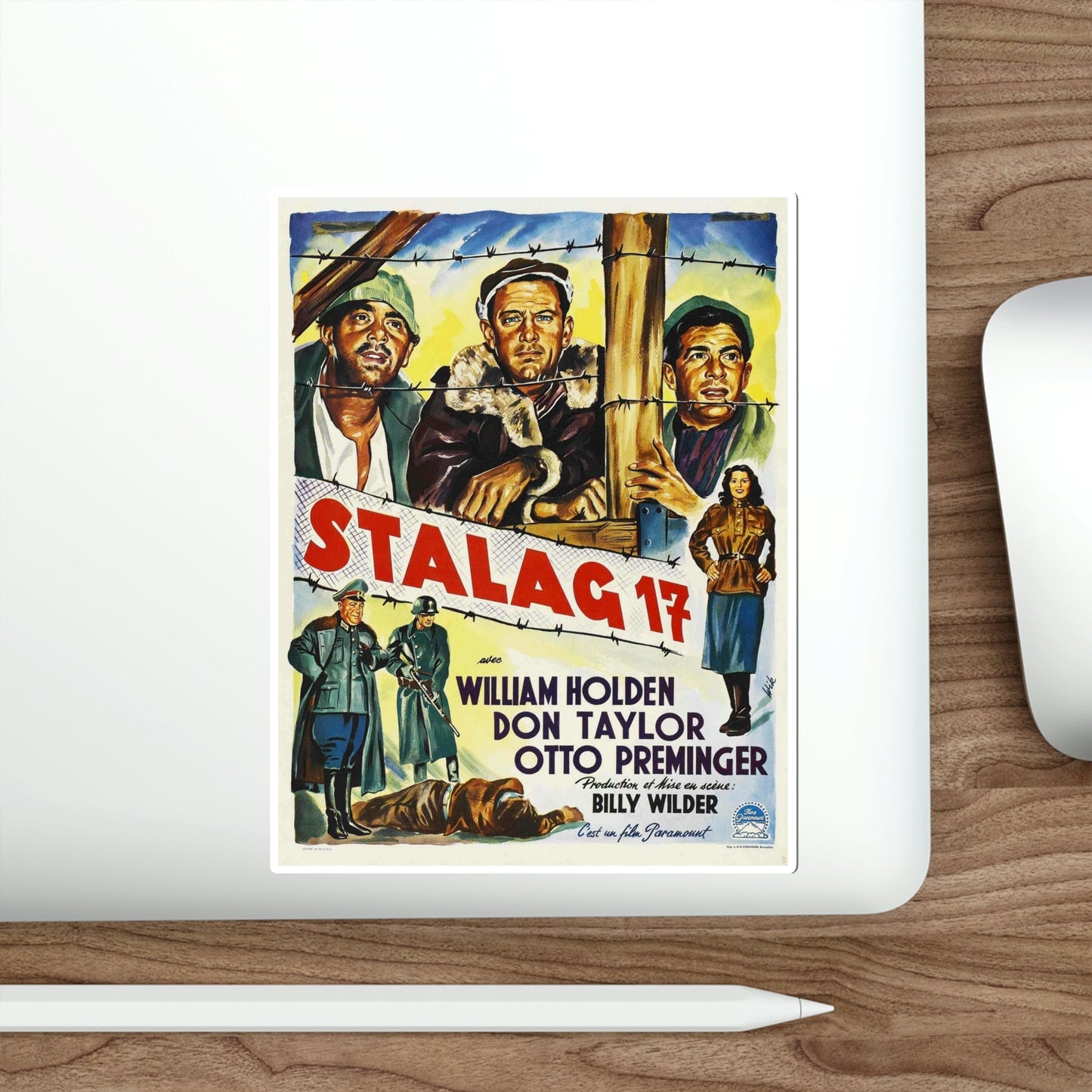 Stalag 17 1953 v4 Movie Poster STICKER Vinyl Die-Cut Decal-The Sticker Space