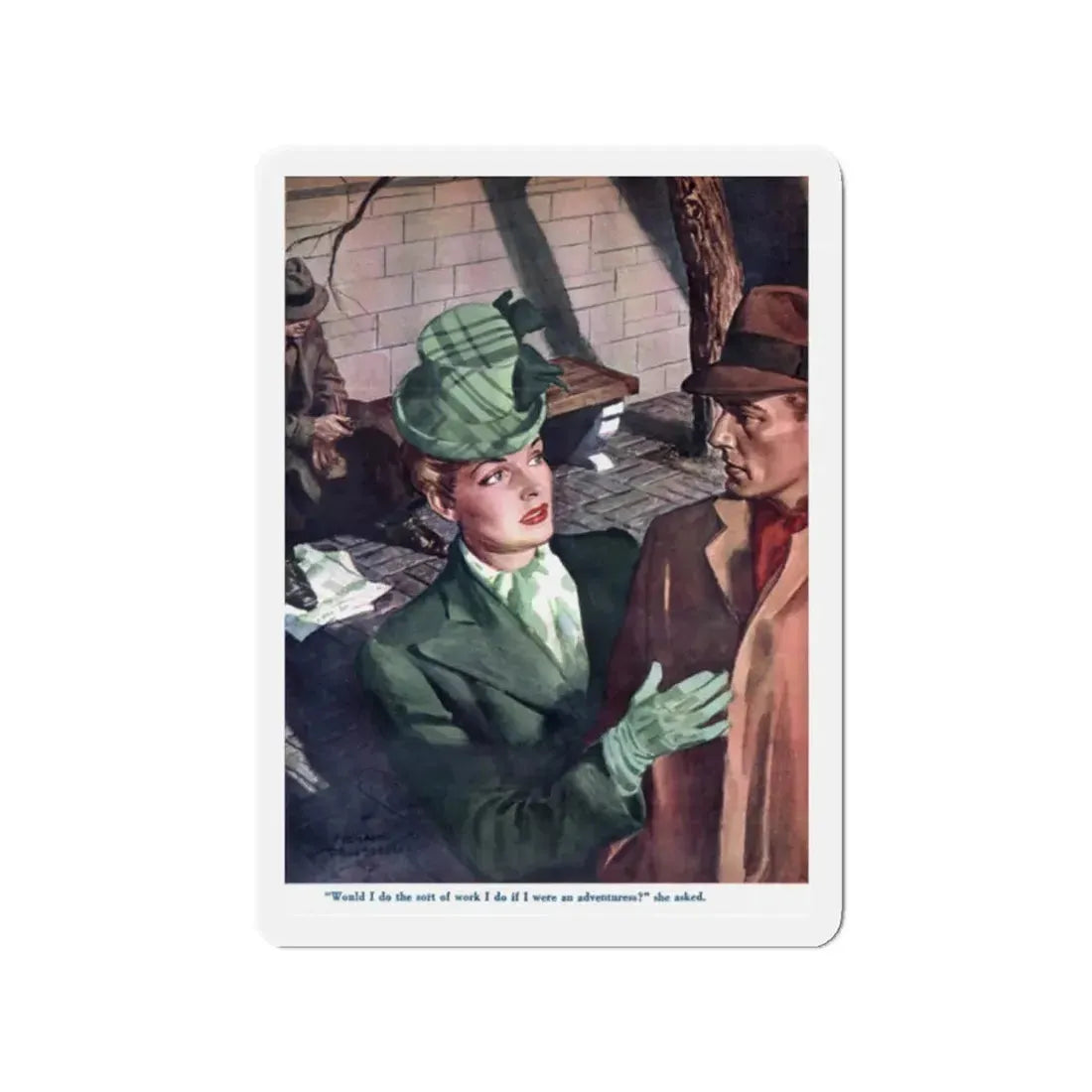 Stalk The Hunter, Liberty, June 26, 1943 (Magazine Illustration) Refrigerator Magnet 2 Inch Die-Cut - The Sticker Space