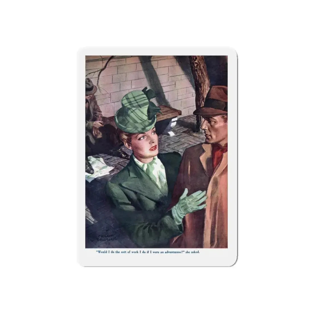 Stalk The Hunter, Liberty, June 26, 1943 (Magazine Illustration) Refrigerator Magnet 3 Inch Die-Cut - The Sticker Space