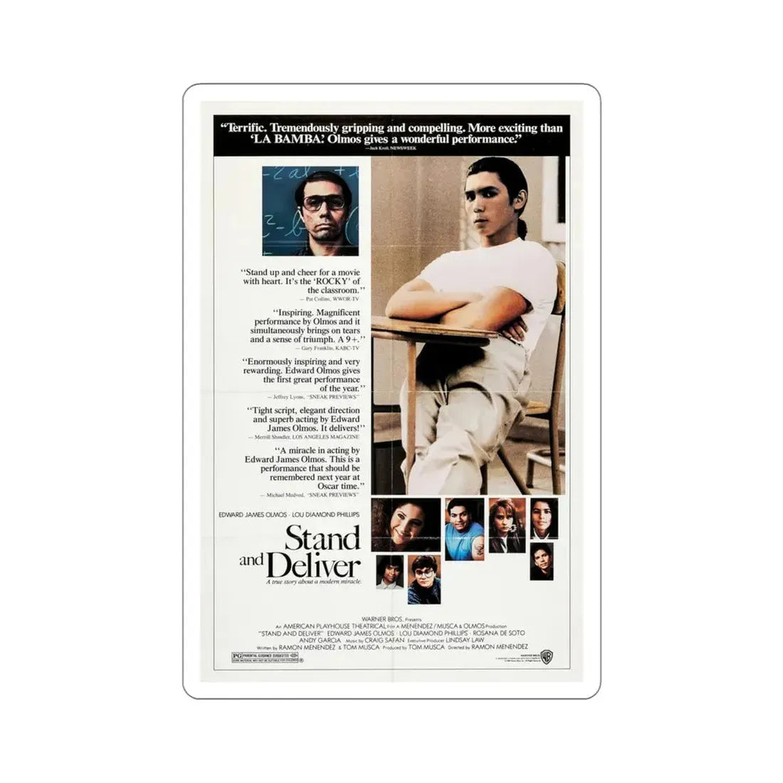 Stand and Deliver 1988 Movie Poster STICKER Vinyl Die-Cut Decal 4 Inch - The Sticker Space