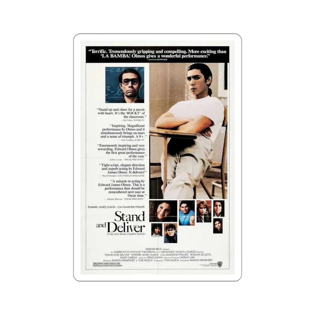 Stand and Deliver 1988 Movie Poster STICKER Vinyl Die-Cut Decal 5 Inch - The Sticker Space