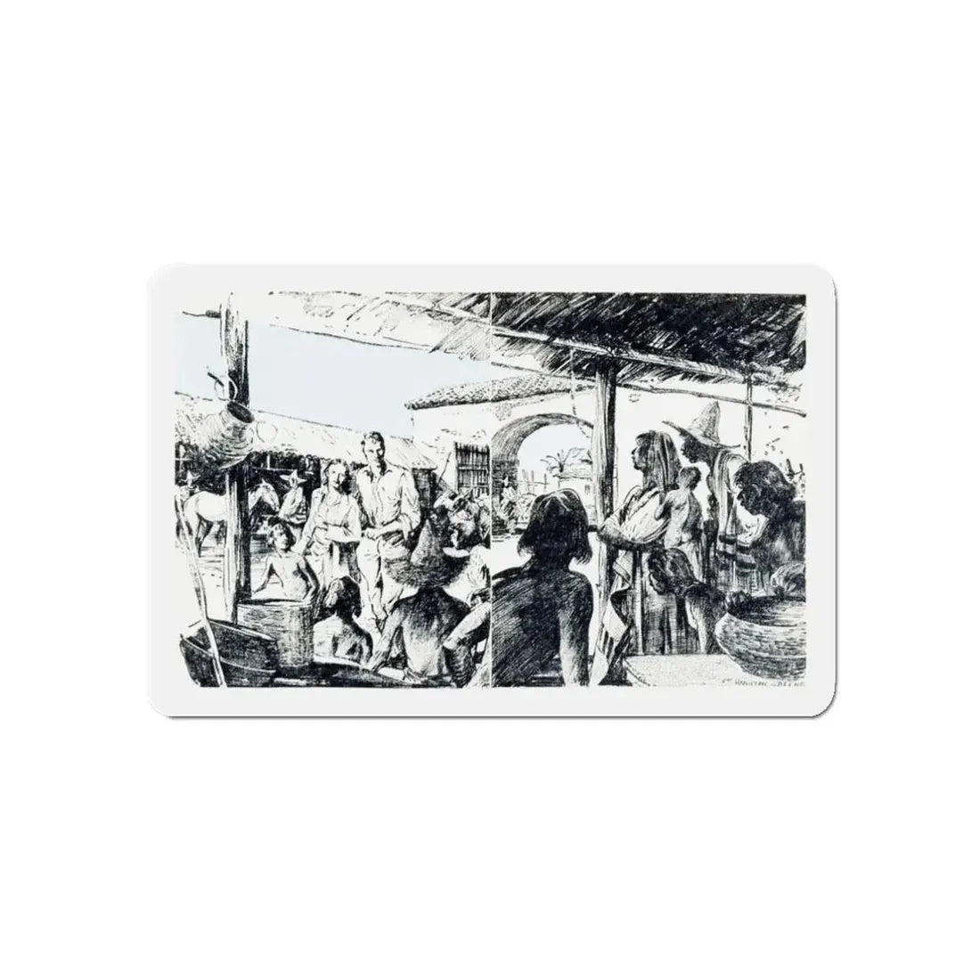 Stand Thou Still (1), Blue Book Magazine, July 1941 (Magazine Illustration) Refrigerator Magnet 3 Inch Die-Cut - The Sticker Space